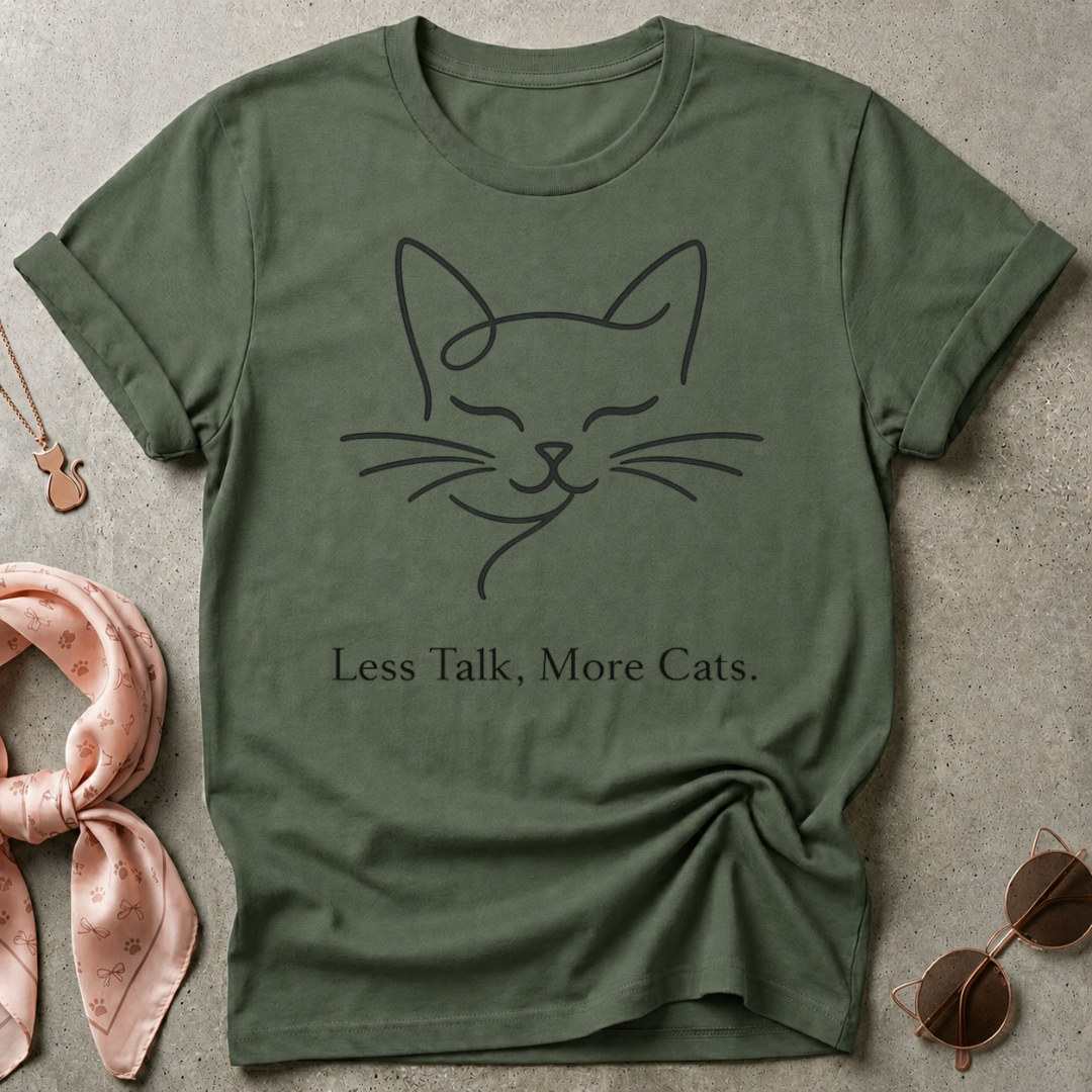 Less Talk More Cats Black Graphic Tee