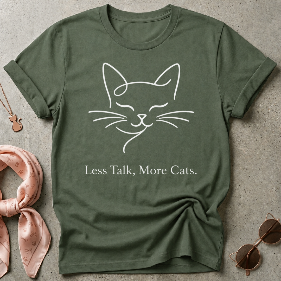 Less Talk More Cats White Graphic Tee