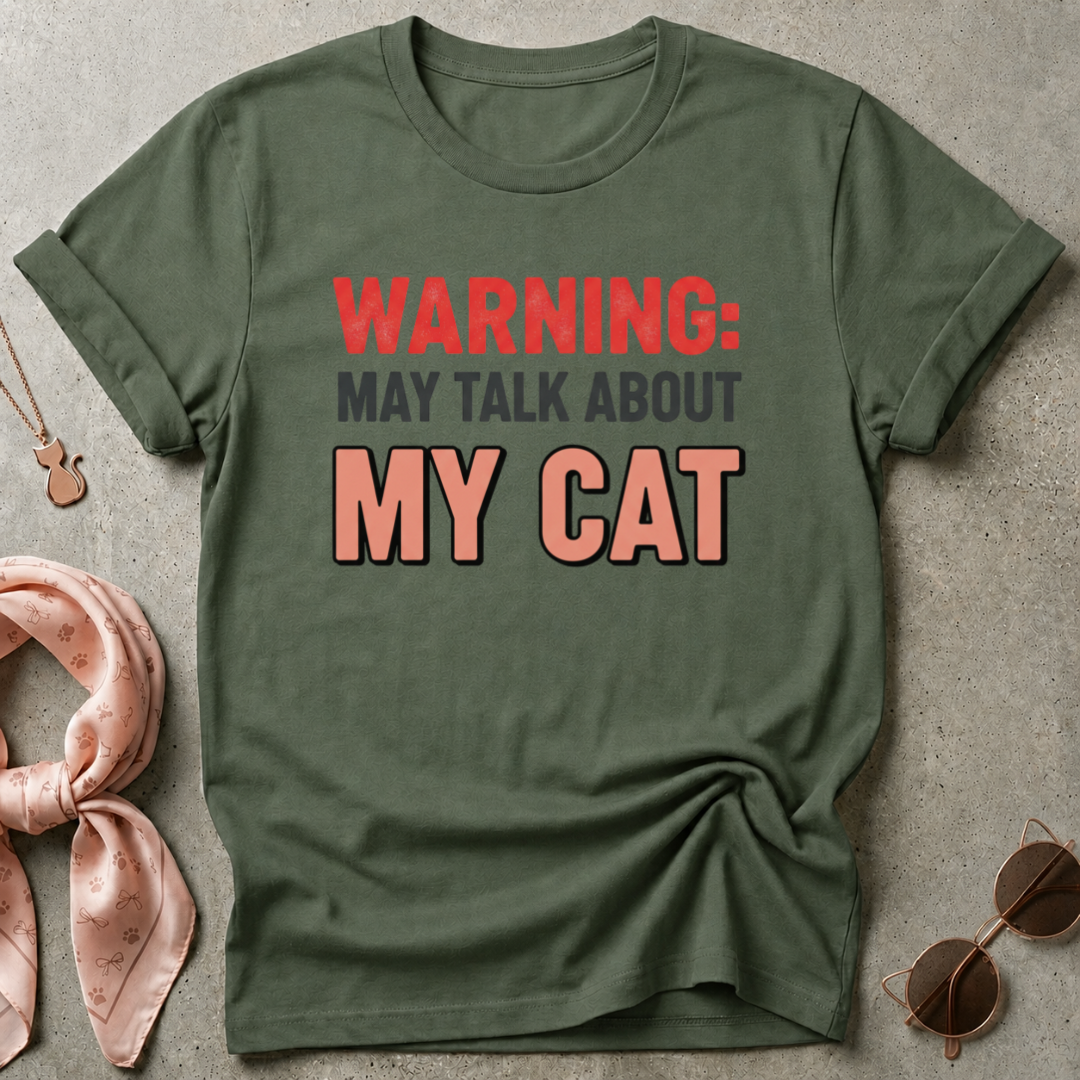 Warning: May Talk About My Cat Graphic Tee