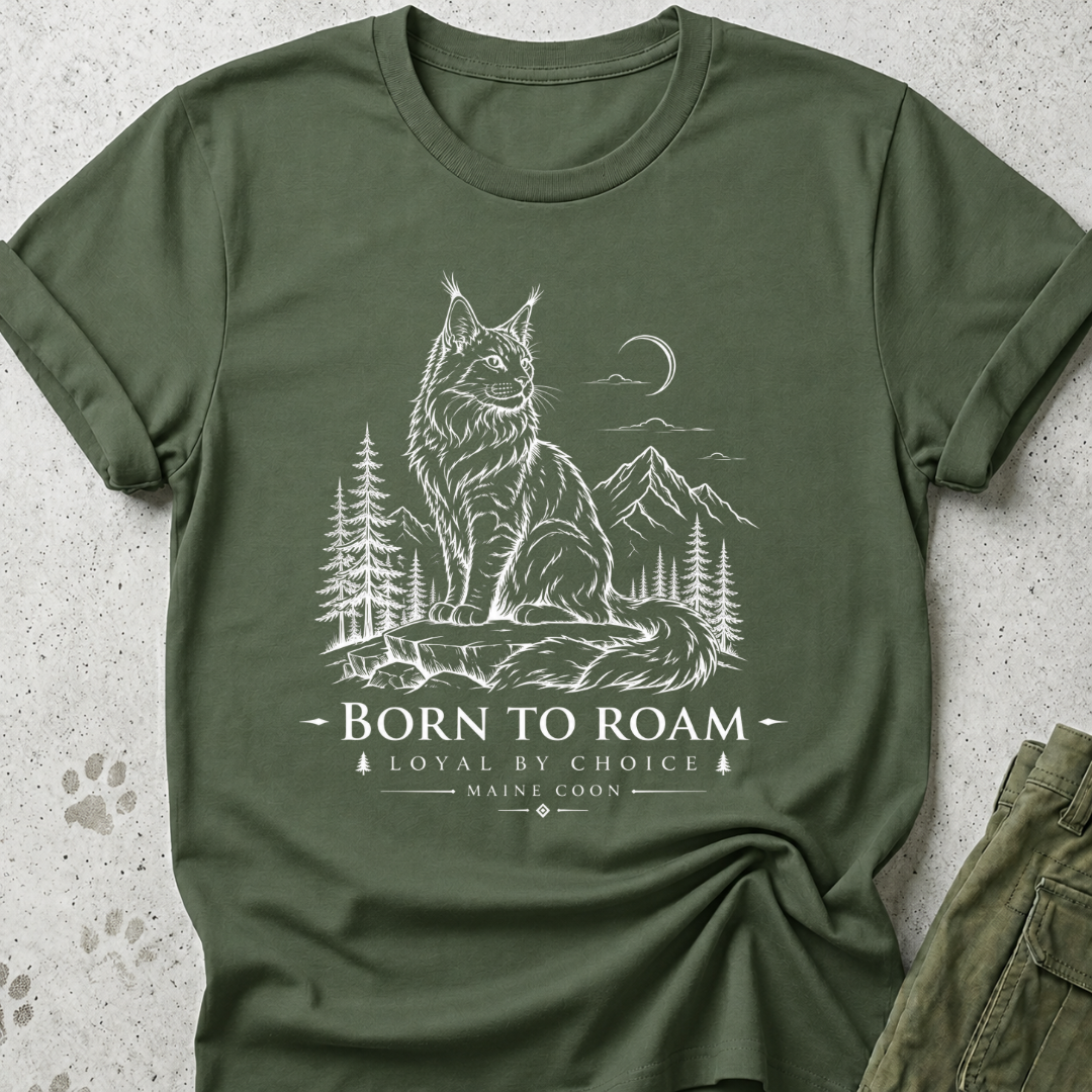 Maine Coon Born To Roam Graphic Tee