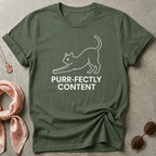 Purr-Fectly Content White Graphic Tee