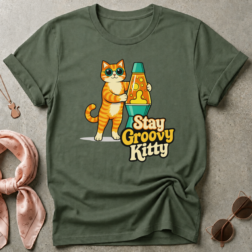 Stay Groovy Kitty Graphic Tee
