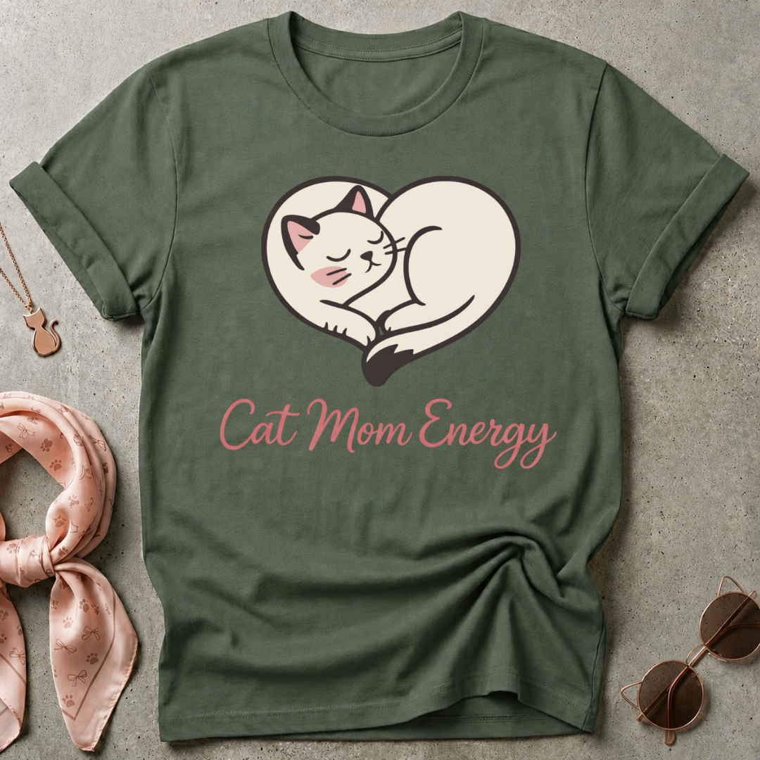Cat Mom Energy Graphic Tee