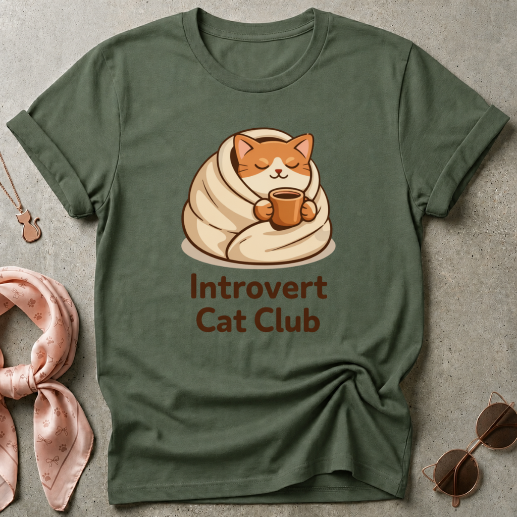 Introvert Cat Club Graphic Tee