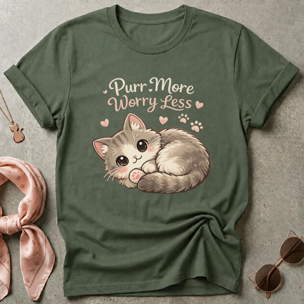 Purr More Worry Less Graphic Tee