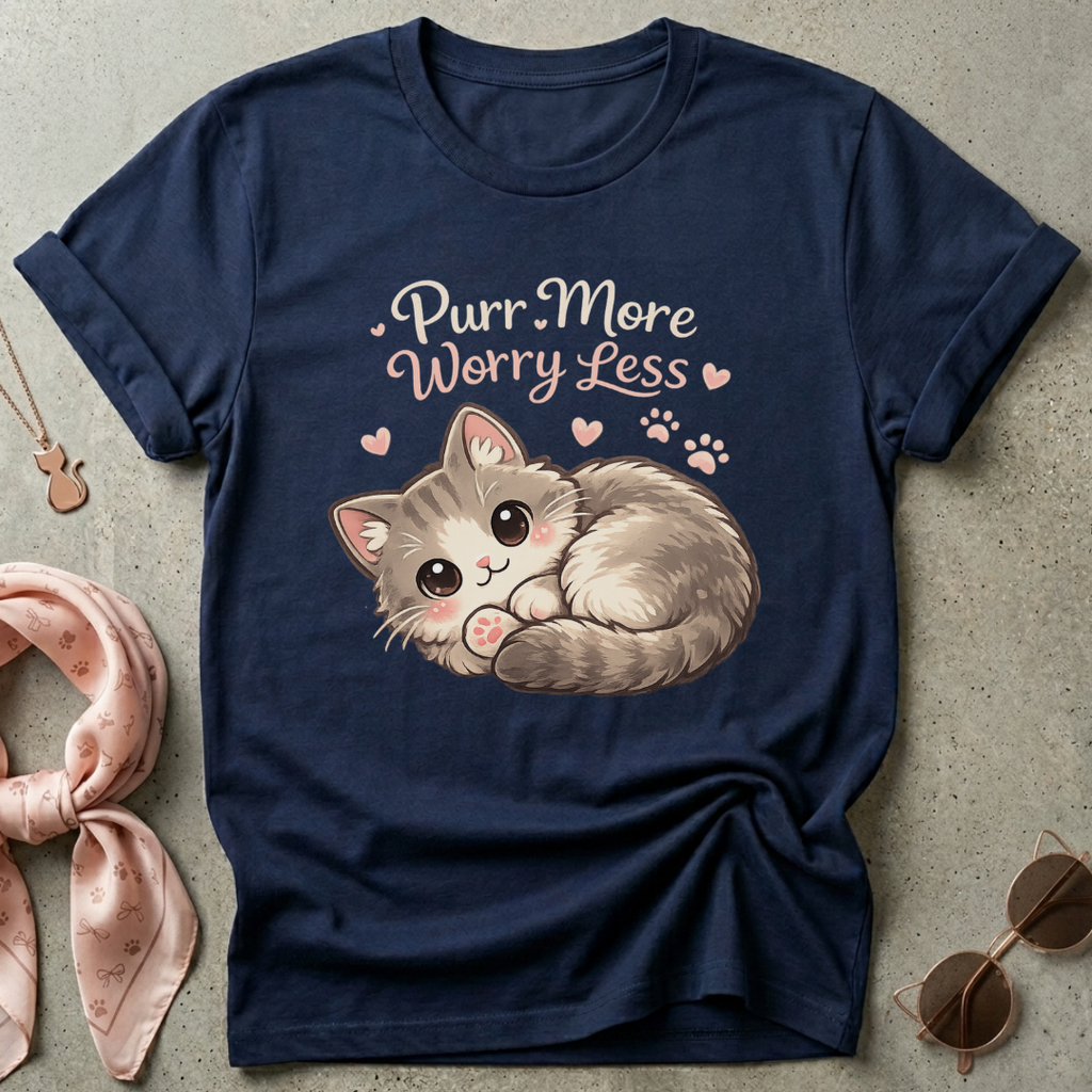 Purr More Worry Less Graphic Tee