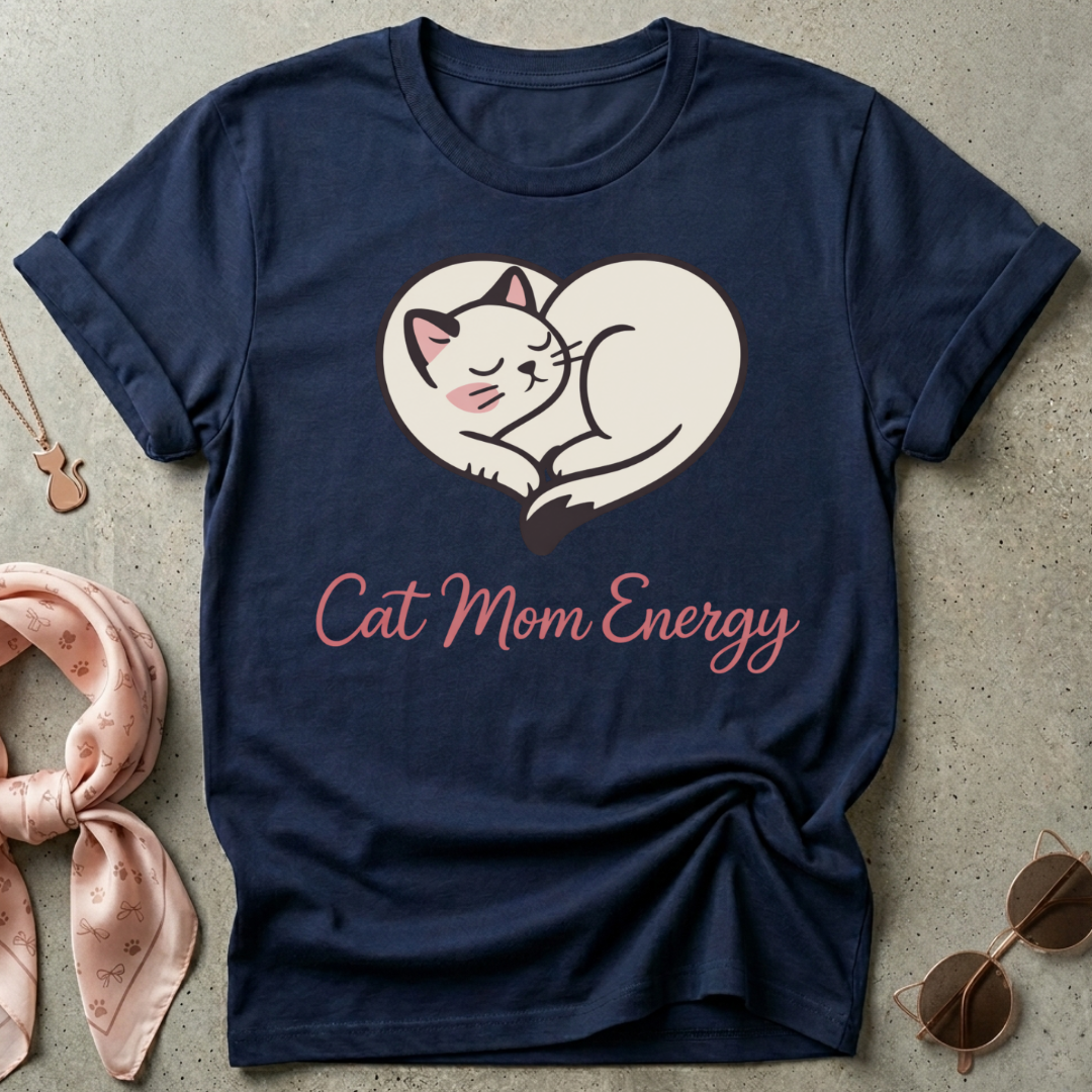 Cat Mom Energy Graphic Tee
