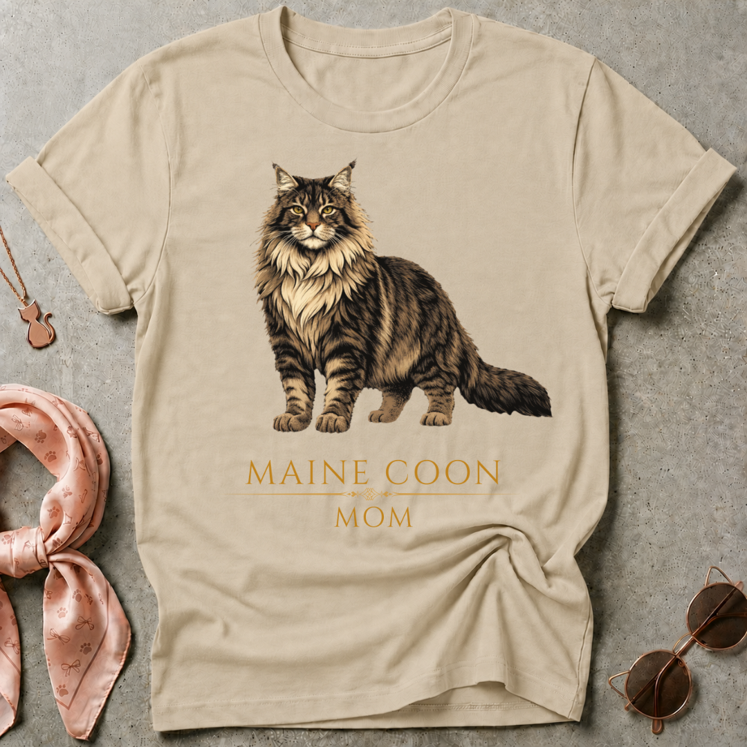 Maine Coon Mom Brown Graphic Tee
