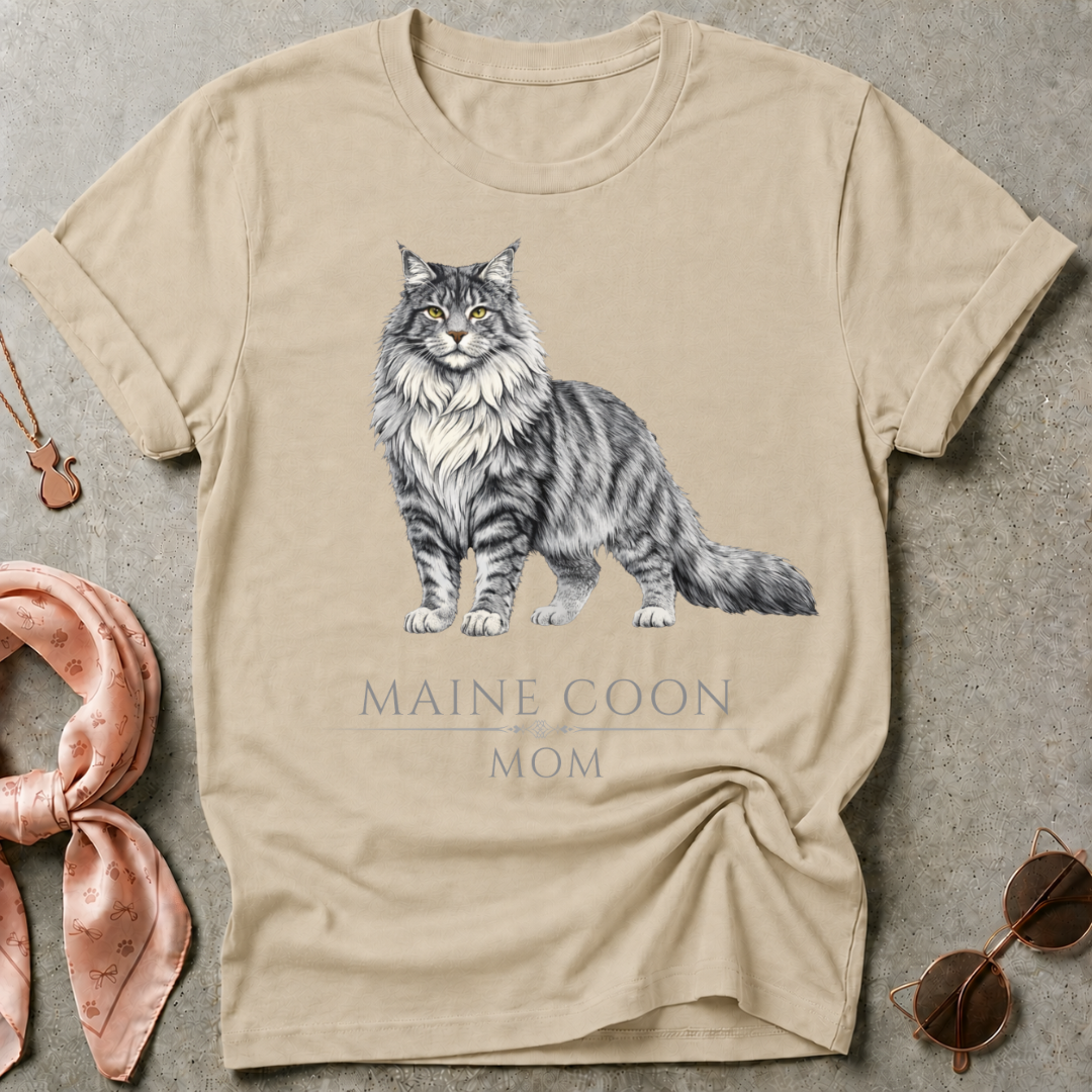 Maine Coon Mom Silver Graphic Tee