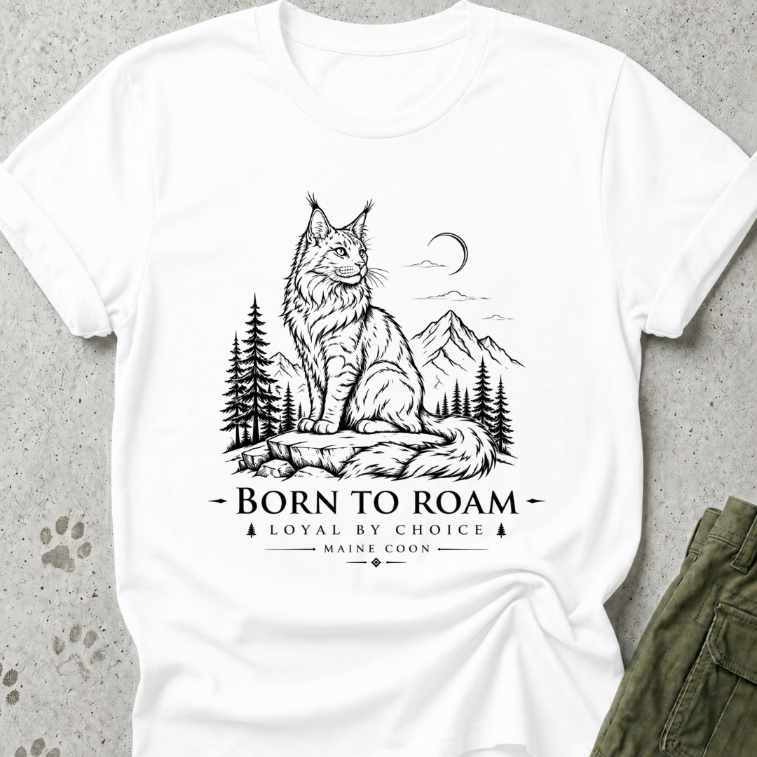 Maine Coon Born To Roam Graphic Tee