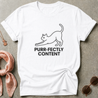 Purr-Fectly Content Black Graphic Tee