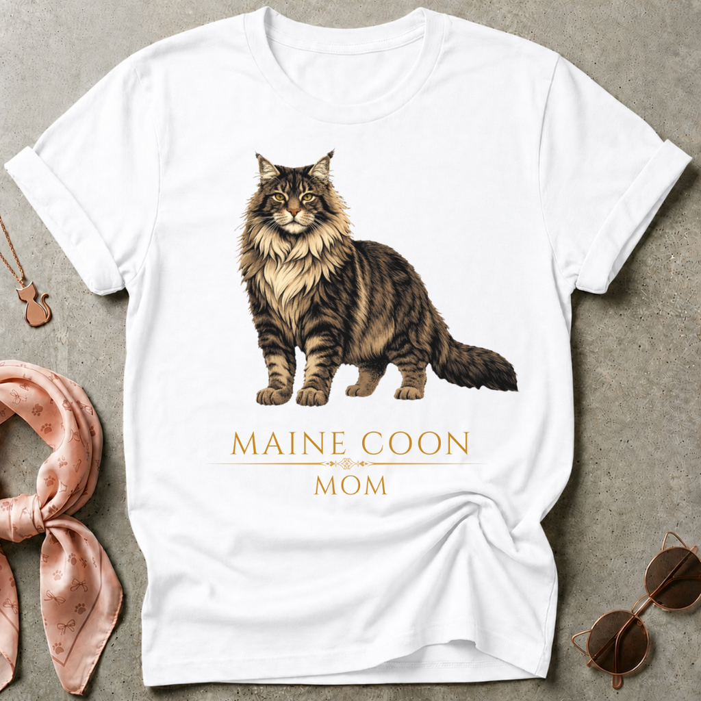 Maine Coon Mom Brown Graphic Tee