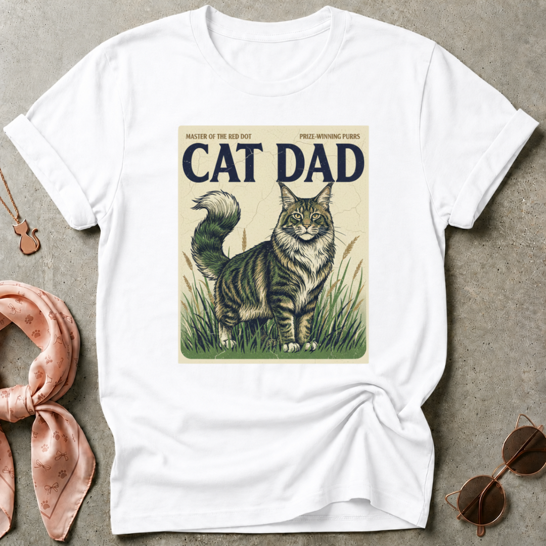 Cat Dad Maine Coon Graphic Tee