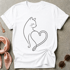 Cat Heart Minimalist Graphic Tee