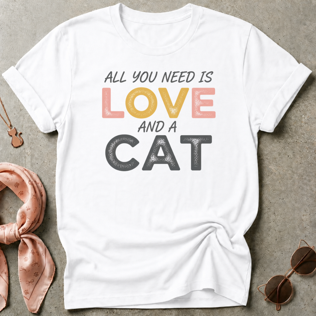 All You Need is Love and A Cat Graphic Tee
