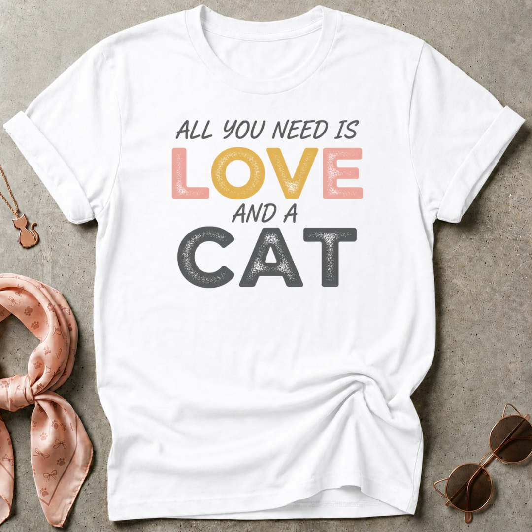 All You Need is Love and A Cat Graphic Tee