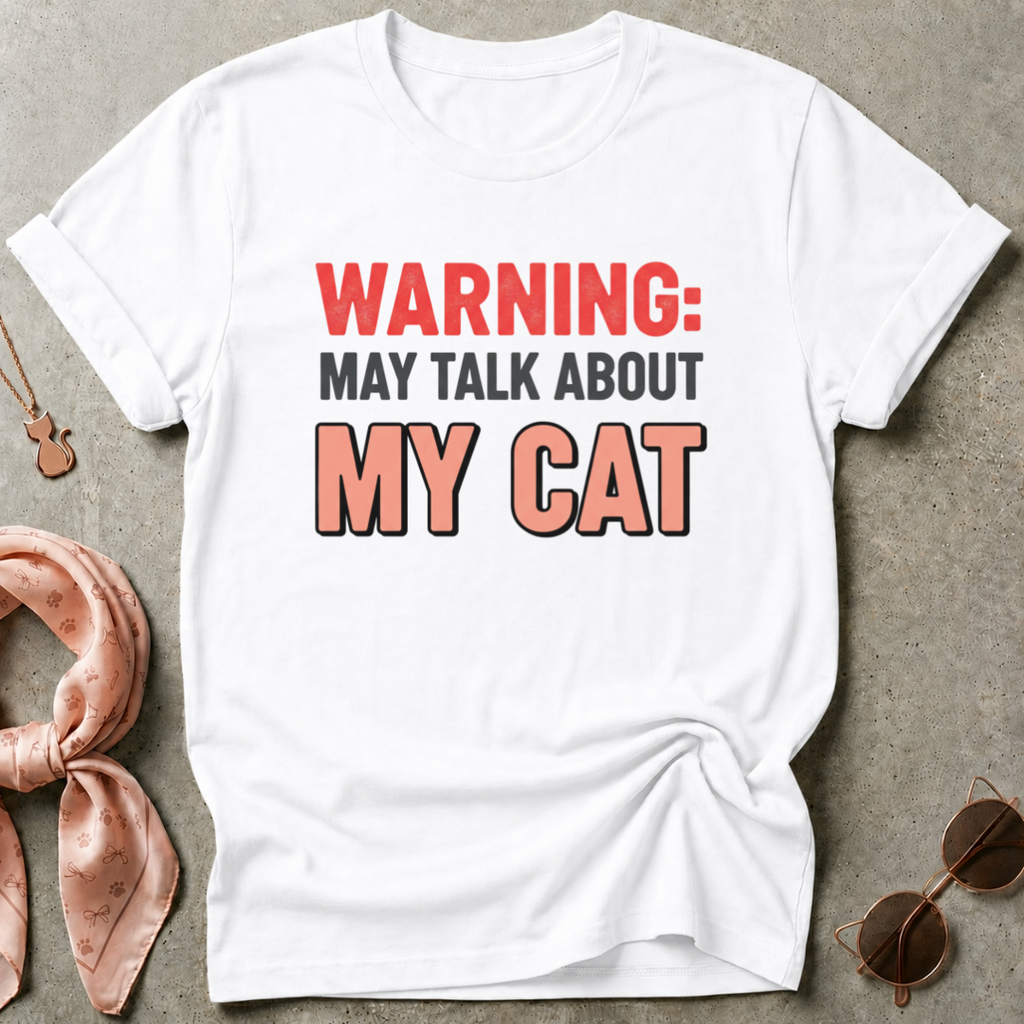 Warning: May Talk About My Cat Graphic Tee