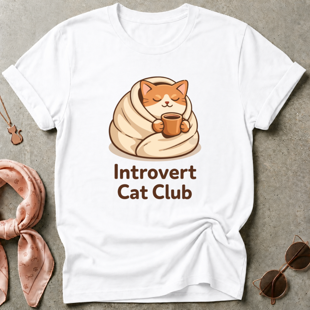 Introvert Cat Club Graphic Tee