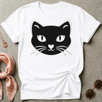Black Cat Face Graphic Tee