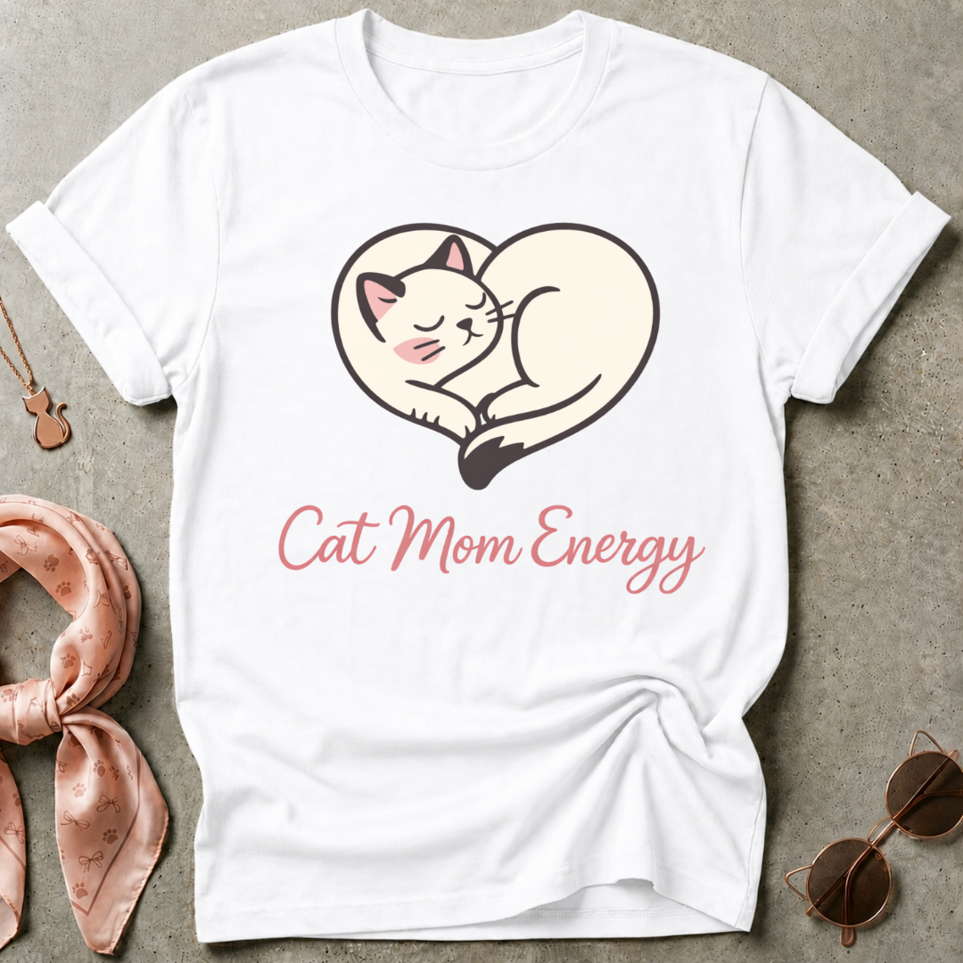 Cat Mom Energy Graphic Tee