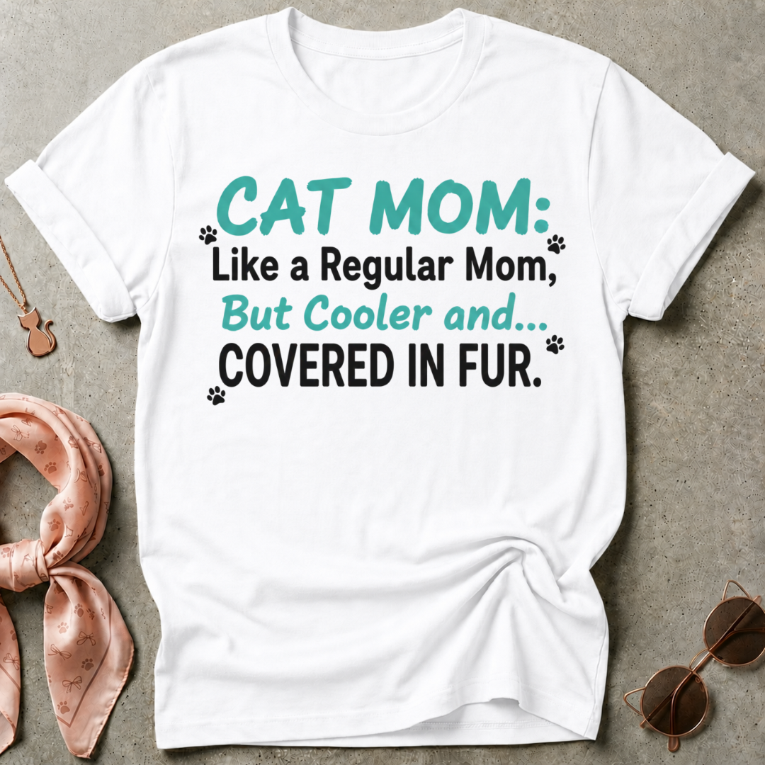 Cat Mom Covered in Fur Graphic Tee