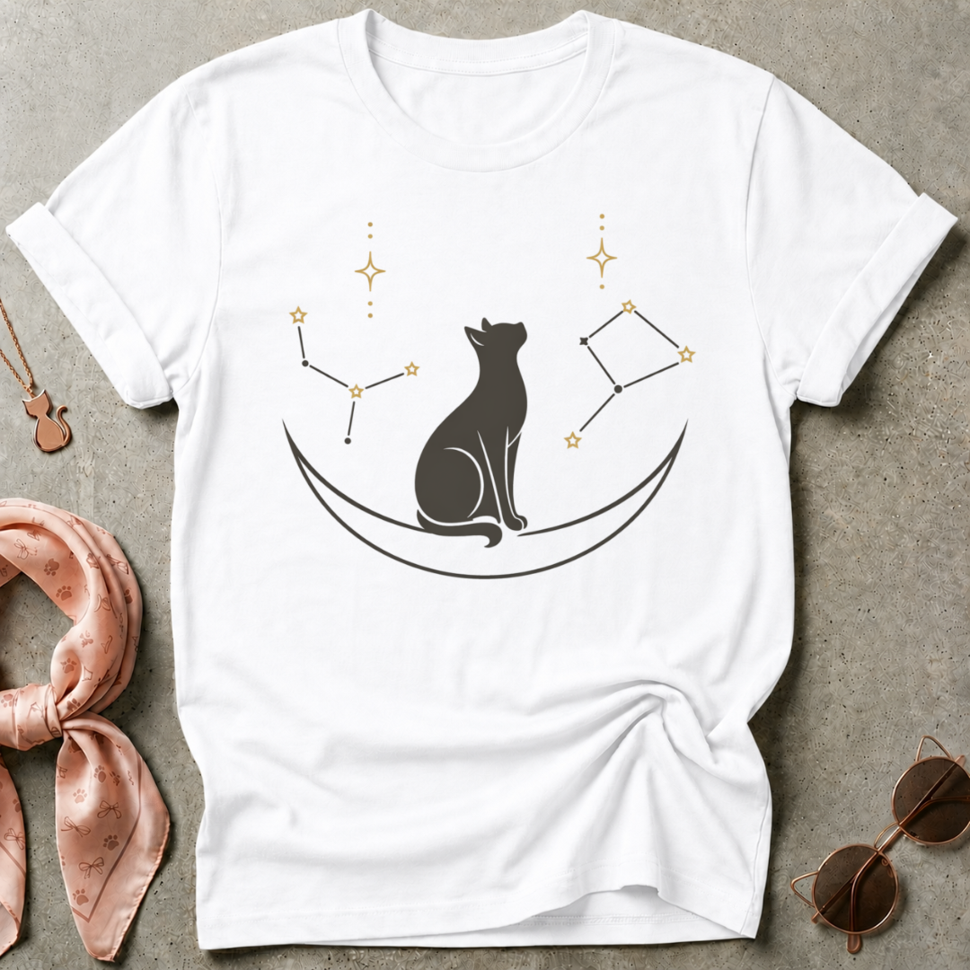 Cat Moon Sitting Graphic Tee