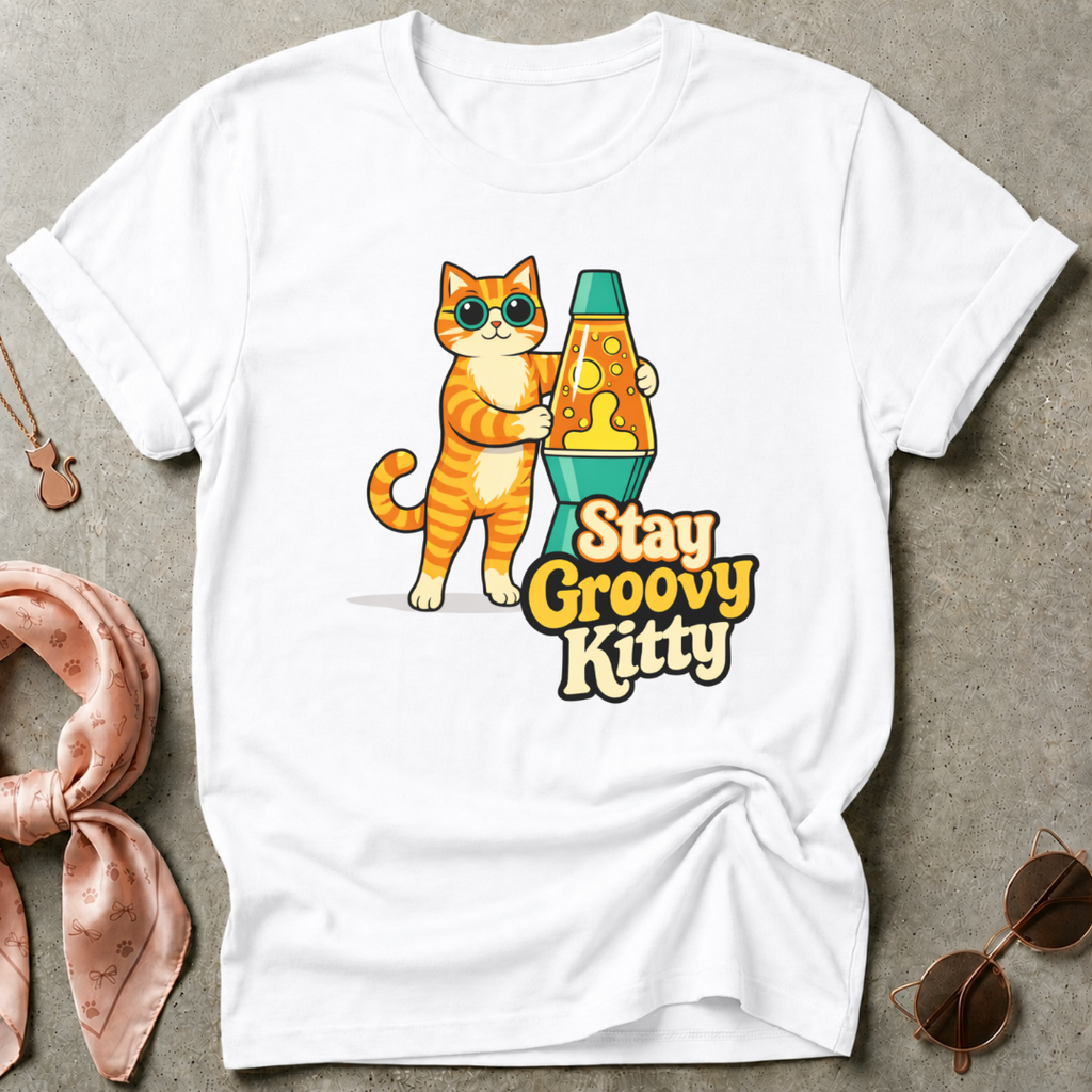 Stay Groovy Kitty Graphic Tee