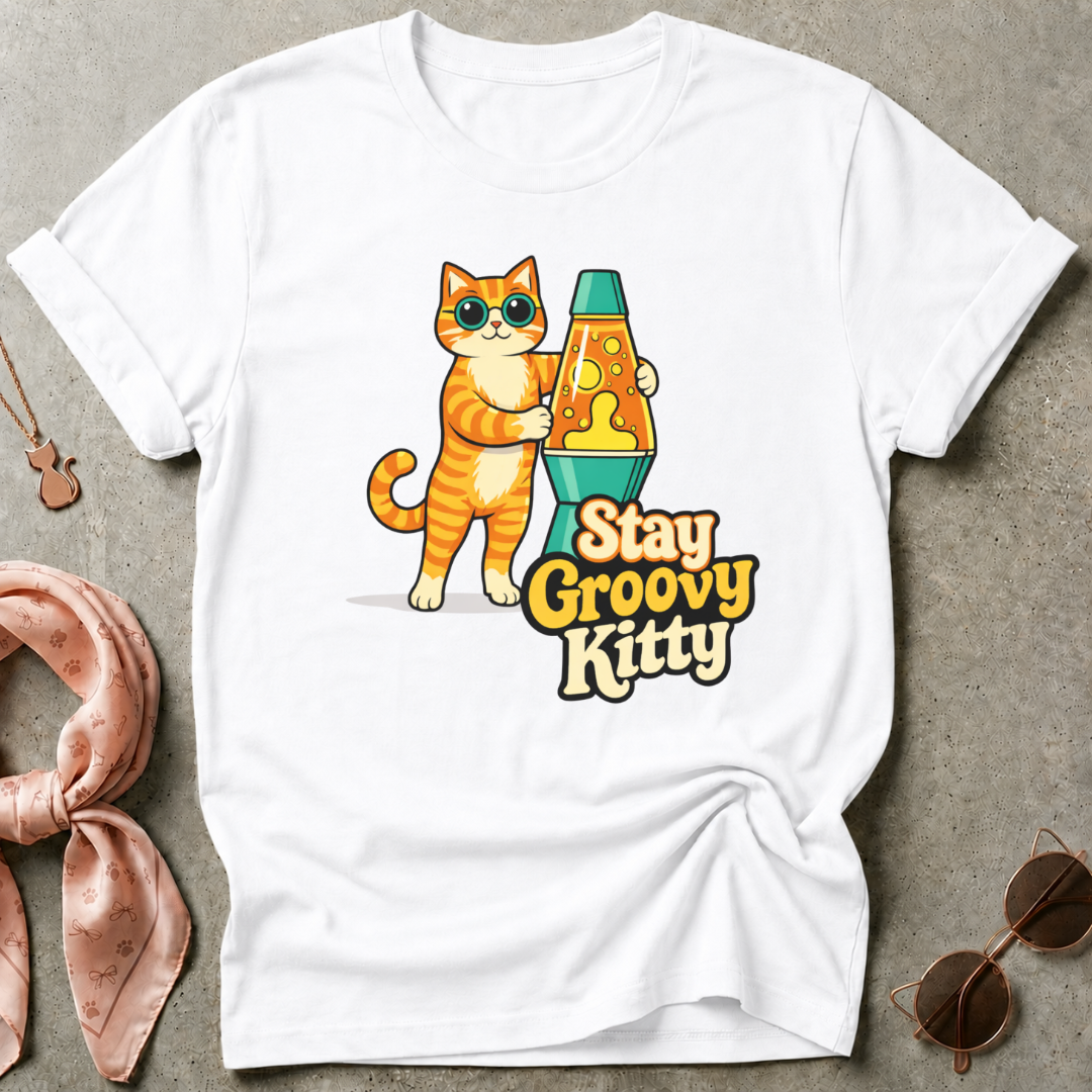 Stay Groovy Kitty Graphic Tee