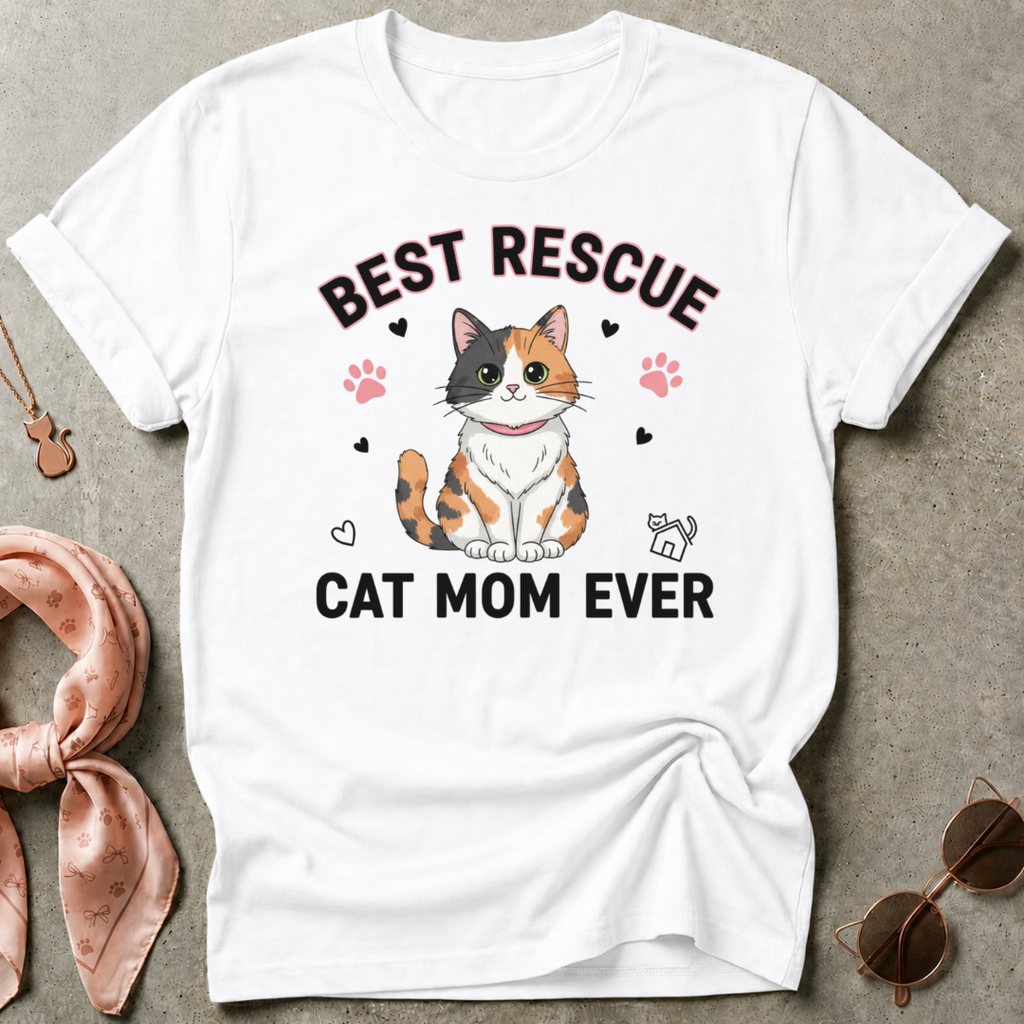 Best Rescue Cat Mom Ever Graphic Tee