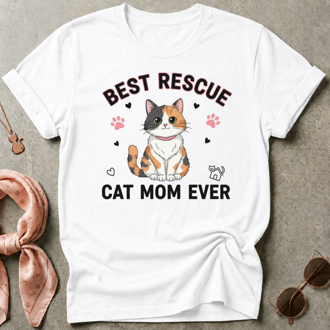 Best Rescue Cat Mom Ever Graphic Tee