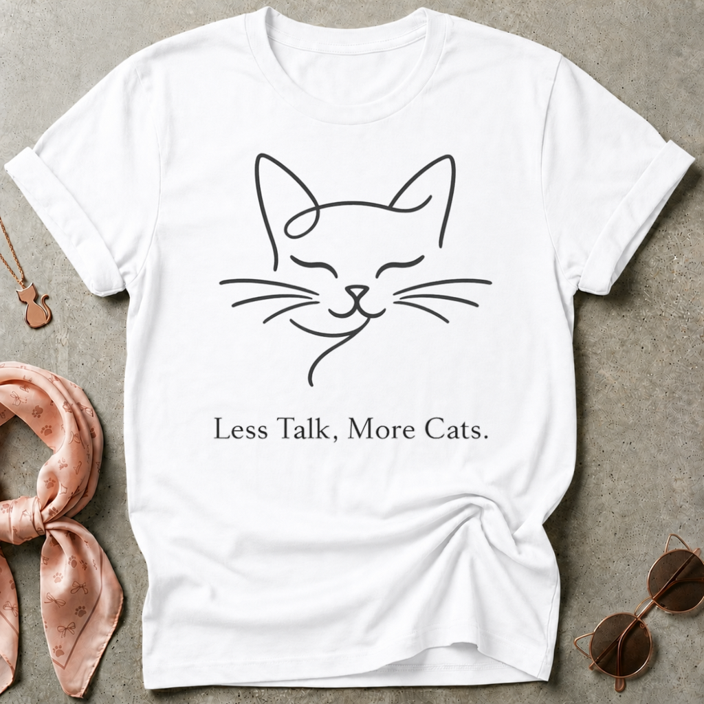 Less Talk More Cats Black Graphic Tee